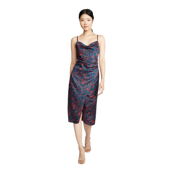 re:named Dresses & Skirts - re:named Blue Aden Navy & Red Floral Slip Dress with Adjustable Straps